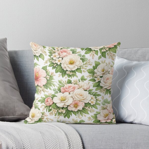 Item preview, Elegant White and Pink Floral Pattern designed and sold by 0606PM.