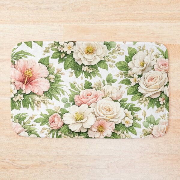 Item preview, Elegant White and Pink Floral Pattern designed and sold by 0606PM.