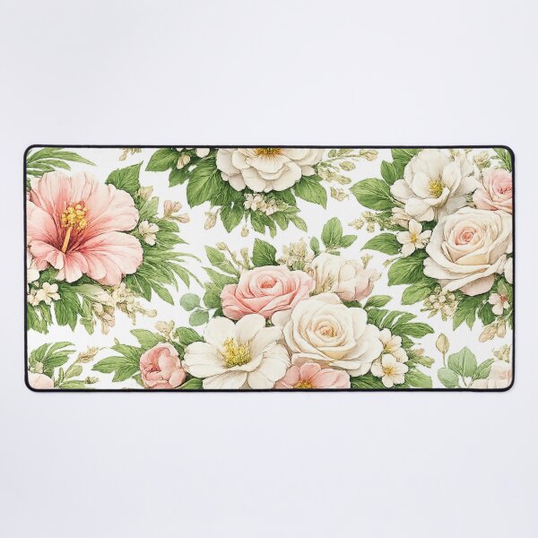 Item preview, Elegant White and Pink Floral Pattern designed and sold by 0606PM.