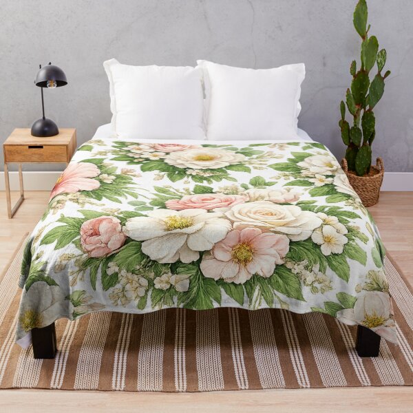 Item preview, Elegant White and Pink Floral Pattern designed and sold by 0606PM.