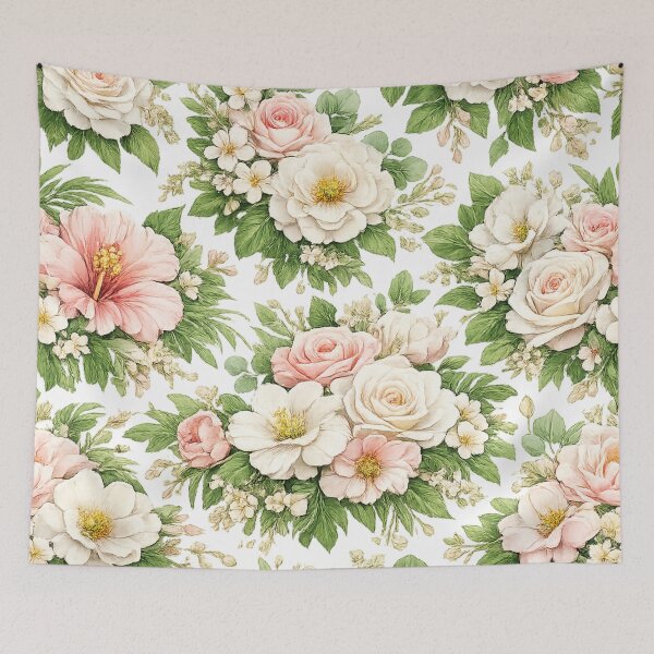 Item preview, Elegant White and Pink Floral Pattern designed and sold by 0606PM.