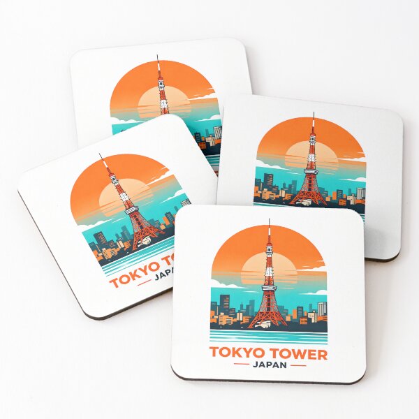 Item preview, Retro Tokyo Tower Japan Sunset Illustration designed and sold by drchzak.