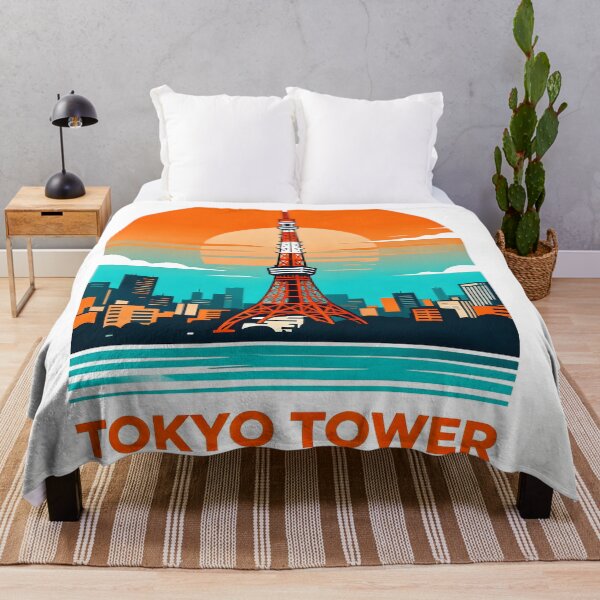 Item preview, Retro Tokyo Tower Japan Sunset Illustration designed and sold by drchzak.