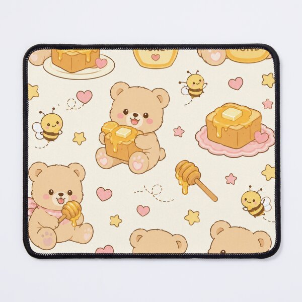 Item preview, Cute Teddy Bear Honey Toast Kawaii Pattern designed and sold by Soft Berry Studio.