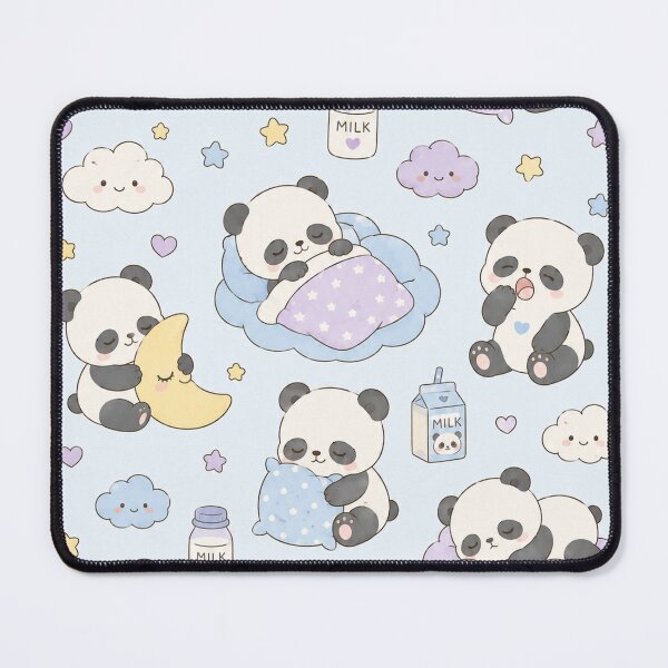 Item preview, Sleepy Panda Dream Clouds Kawaii Pattern designed and sold by Soft Berry Studio.