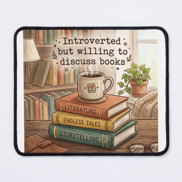 Item preview, Introverted But Willing to Discuss Books Shirt | Cozy Book Lover Coffee Graphic Tee designed and sold by DmaarGroup.
