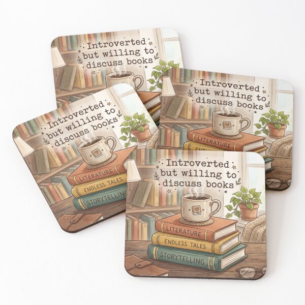 Item preview, Introverted But Willing to Discuss Books Shirt | Cozy Book Lover Coffee Graphic Tee designed and sold by DmaarGroup.
