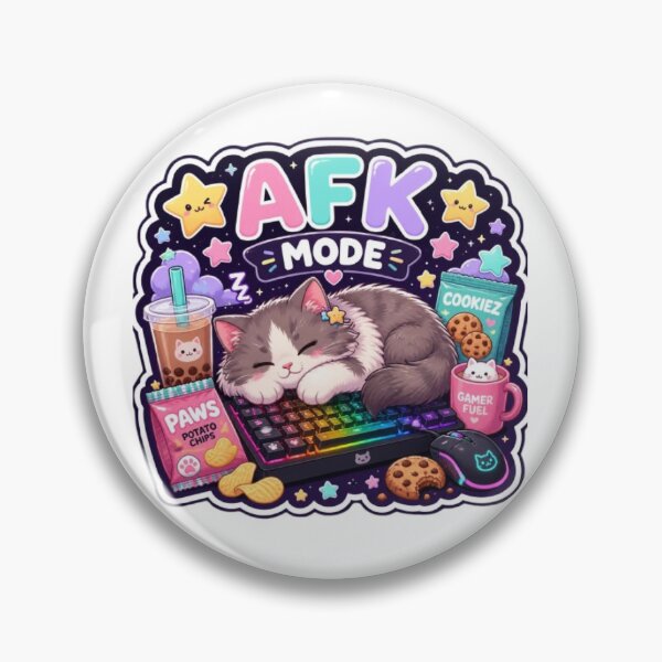 Item preview, AFK Mode Gamer Cat Sticker designed and sold by Stylestickers55.