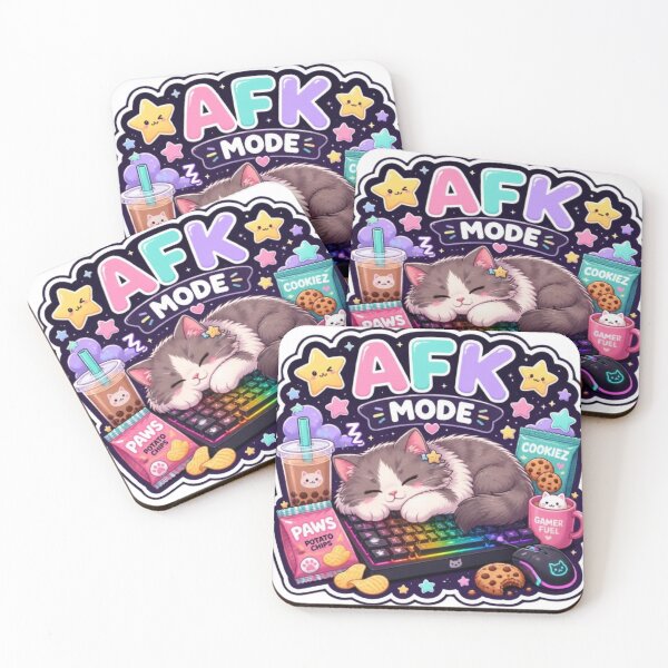Item preview, AFK Mode Gamer Cat Sticker designed and sold by Stylestickers55.
