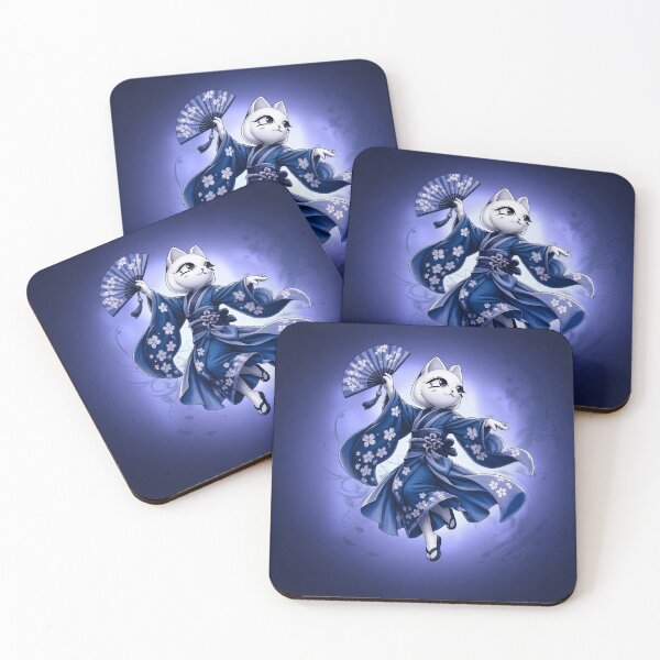 Aperçu de l'œuvre Xiaohe, version Indigo Blue, personnage de jeu vidéo Nine Sols, inspiration japonaise créée et vendue par CherryOnTheSmile.