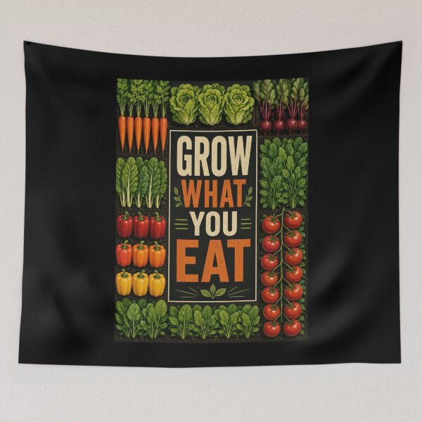 Item preview, Grow What You Eat Vegetable Garden Poster  designed and sold by Sketchlegacy.
