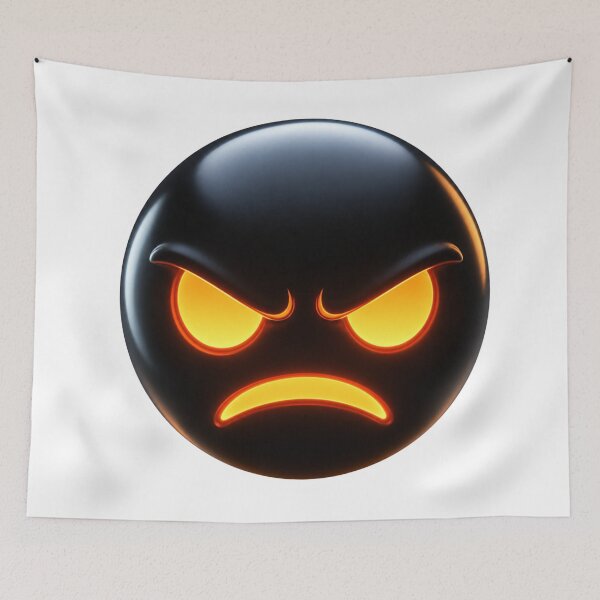 Item preview, Dark Anger Emoji with Minimalist Orange Glow designed and sold by FusiTink.