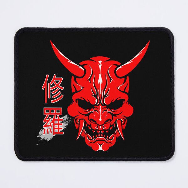 Item preview, Red Oni Mask Japanese Art designed and sold by StyleBloomes.