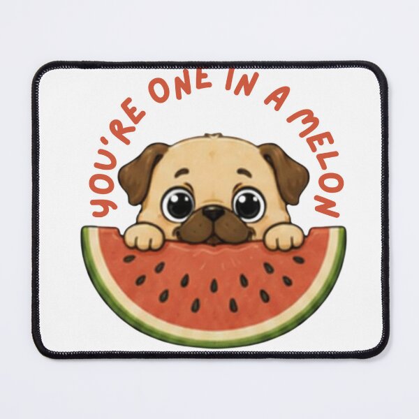 Item preview, Cute Pug Watermelon Pun Sticker | You’re One in a Melon designed and sold by Bud the Pug & Friends .