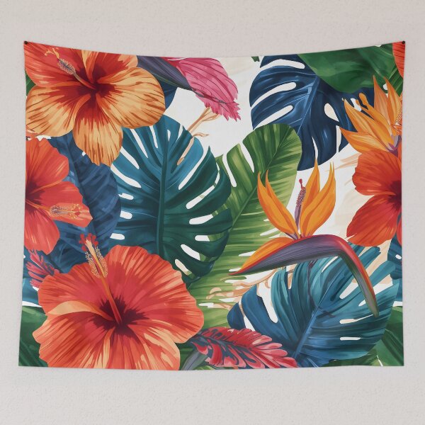 Item preview, Vibrant Tropical Hibiscus Floral Seamless Pattern designed and sold by Luna-Flow.