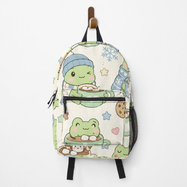Item preview, Frog Cozy Cocoa Winter Kawaii Pattern designed and sold by Soft Berry Studio.