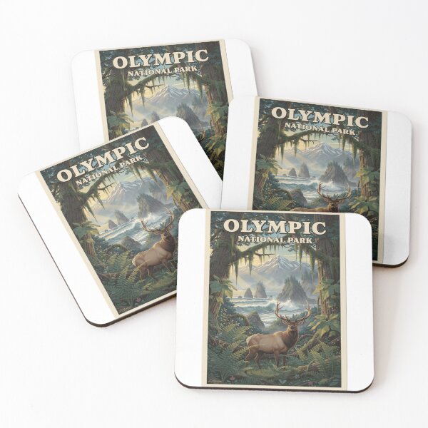Item preview, Olympic National Park Vintage Travel Poster Washington Design designed and sold by The Souvenir Dept..
