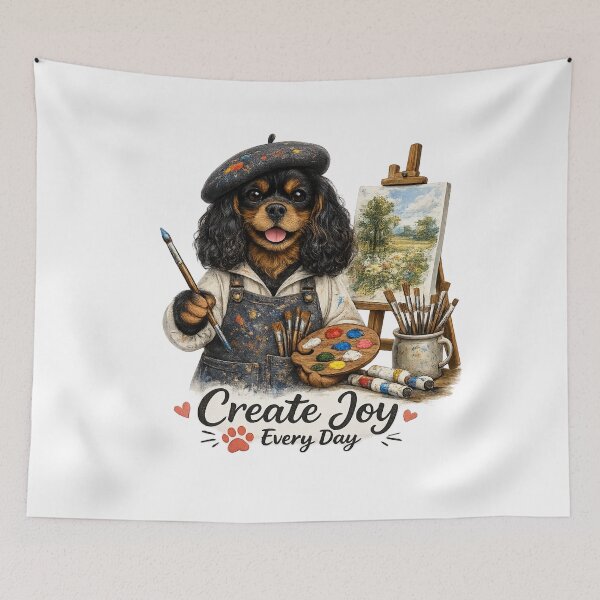 Item preview, Create Joy Black and Tan Cavalier designed and sold by SpottyRainbow.