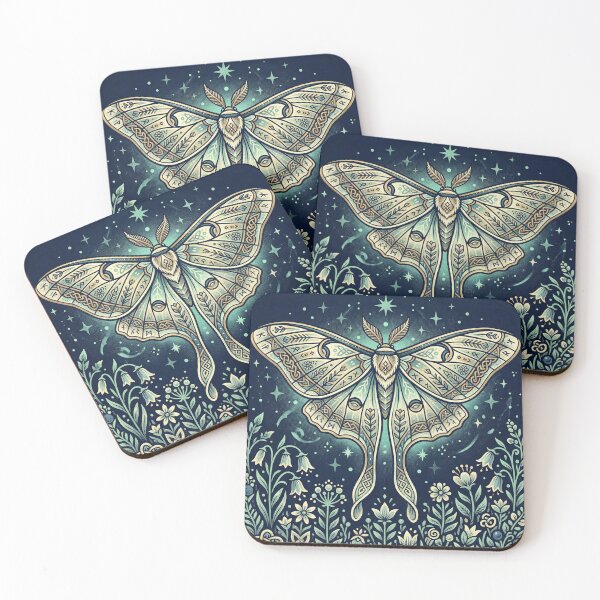 Item preview,  Luna Moth Under the Stars designed and sold by ASTRAL ART LAB.