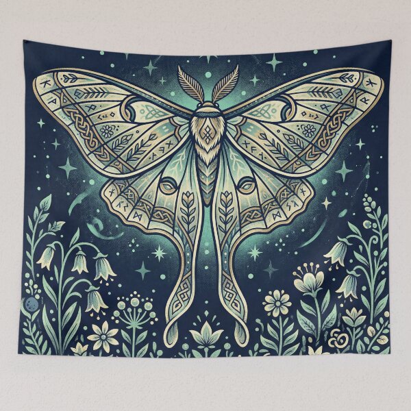 Item preview,  Luna Moth Under the Stars designed and sold by ASTRAL ART LAB.