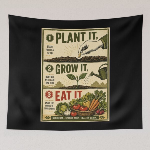 Item preview, Plant It Grow It Eat It Garden Poster  designed and sold by Sketchlegacy.