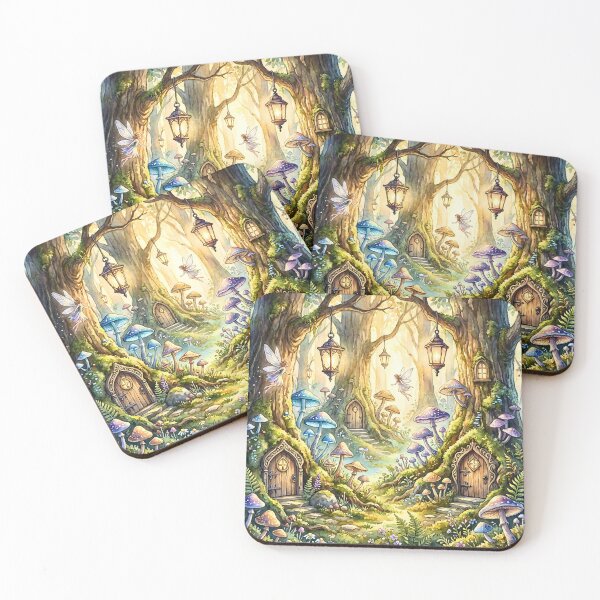 Item preview, Enchanted Fairy Mushroom Forest Village designed and sold by Storybook Botanica.