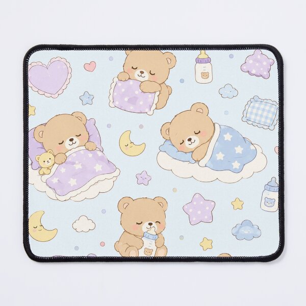 Item preview, Teddy Bear Sleepy Moon Kawaii Pattern designed and sold by Soft Berry Studio.