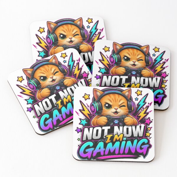 Item preview, Not Now I'm Gaming Cat Sticker designed and sold by Stylestickers55.