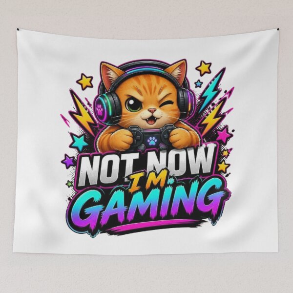 Item preview, Not Now I'm Gaming Cat Sticker designed and sold by Stylestickers55.