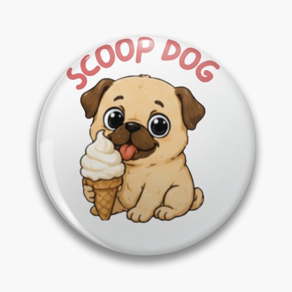 Item preview, Scoop Dog Cute Pug Ice Cream Sticker | Funny Pug Pun designed and sold by Bud the Pug & Friends .