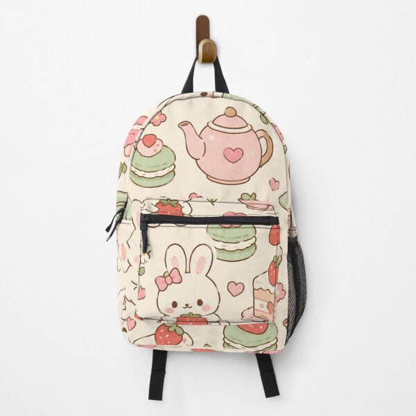Item preview, Bunny Strawberry Tea Party Kawaii Pattern designed and sold by Soft Berry Studio.
