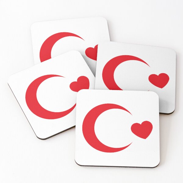 Item preview, Turkey Flag Crescent Heart (I Love Turkey / Red) designed and sold by Roderix.