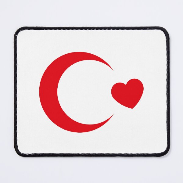 Item preview, Turkey Flag Crescent Heart (I Love Turkey / Red) designed and sold by Roderix.