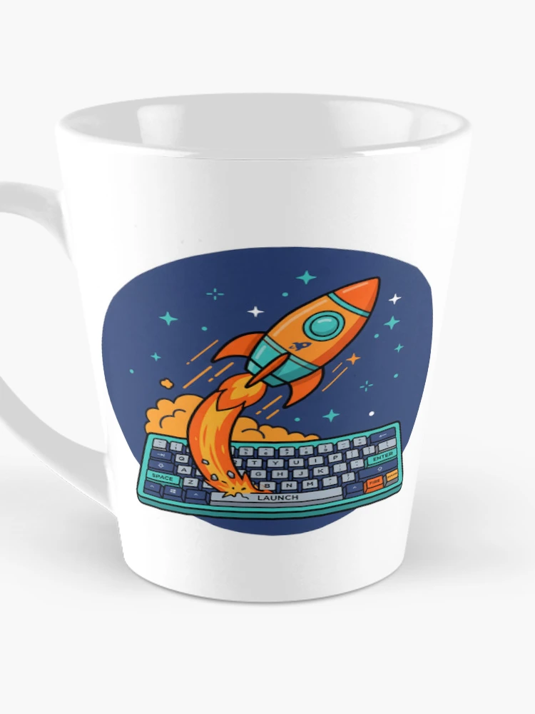 Thumbnail 3 of 4, Coffee Mug, Code rocket ready for launch designed and sold by CosmicCode.