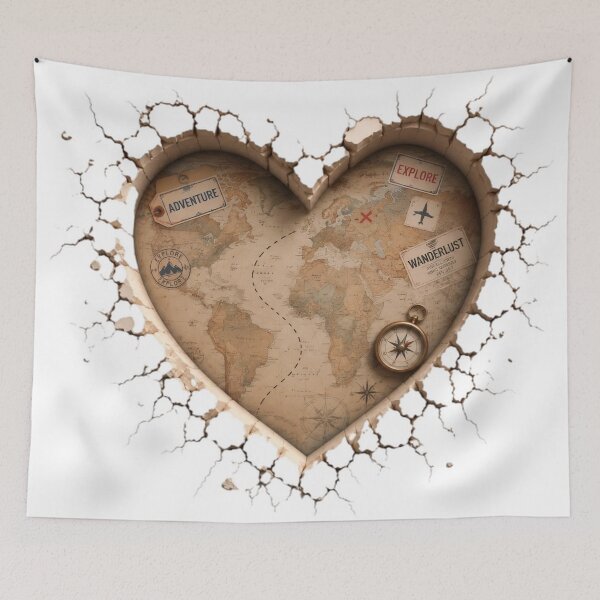 Item preview, Heart of Adventure Travel Map designed and sold by ali prints.