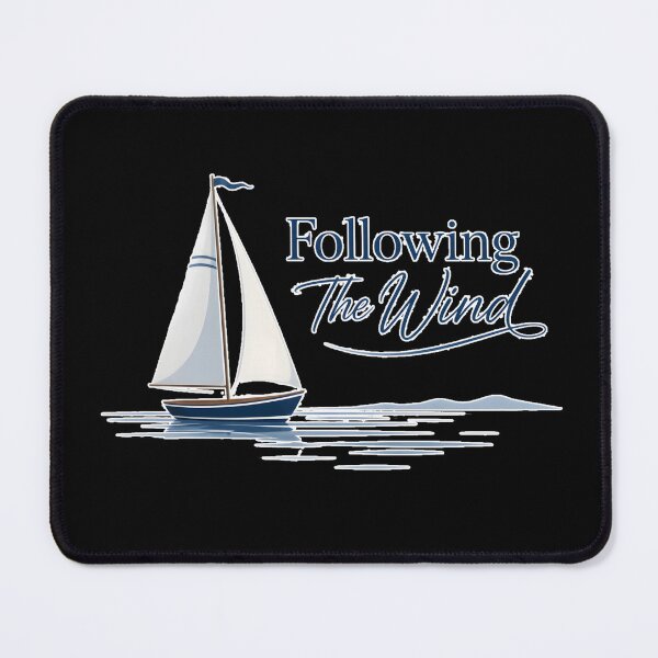 Item preview, Following The Wind – Minimal Sailboat Lake Life Nautical Design designed and sold by ImaginedSpace7.