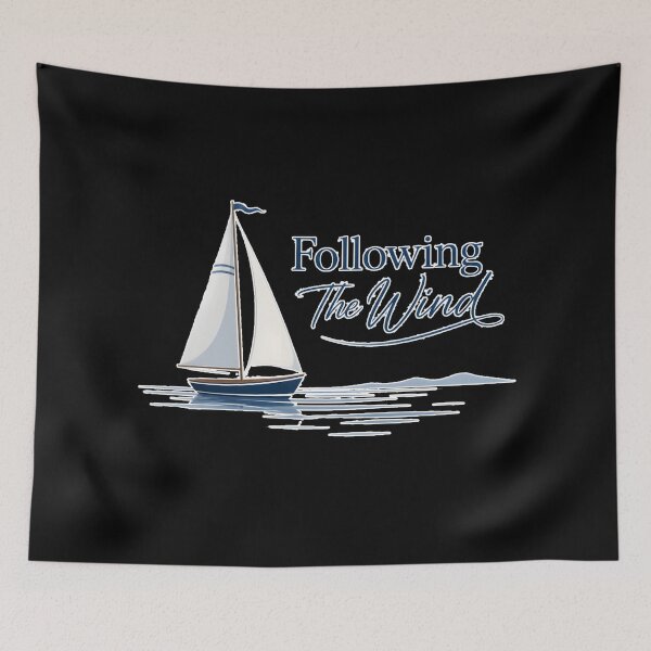 Item preview, Following The Wind – Minimal Sailboat Lake Life Nautical Design designed and sold by ImaginedSpace7.