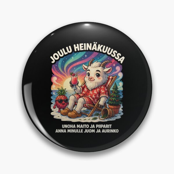 Item preview, Joulu Heinäkuussa – Finnish Christmas in July Funny Yule Goat Beach Shirt V1 designed and sold by DarylWelsh2024.