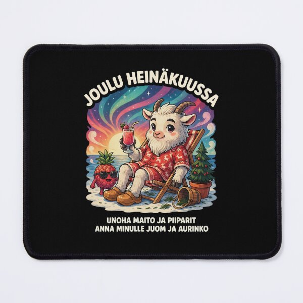 Item preview, Joulu Heinäkuussa – Finnish Christmas in July Funny Yule Goat Beach Shirt V1 designed and sold by DarylWelsh2024.