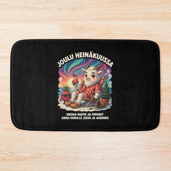 Item preview, Joulu Heinäkuussa – Finnish Christmas in July Funny Yule Goat Beach Shirt V1 designed and sold by DarylWelsh2024.