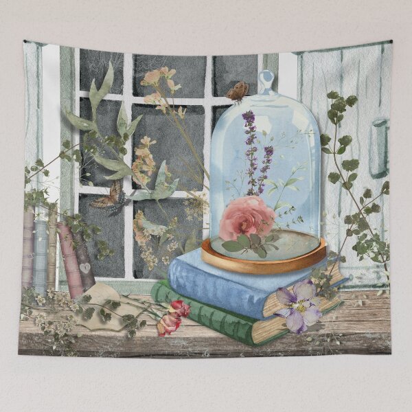 Item preview, Romantic Academia Vintage Bell Jar Rose | Soft Still Life designed and sold by TurquoiseBird.
