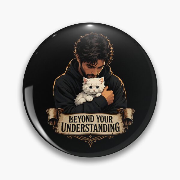 Item preview, Comforting Embrace Man Holding Fluffy Kitten Pet Love designed and sold by ShadowArtEG.