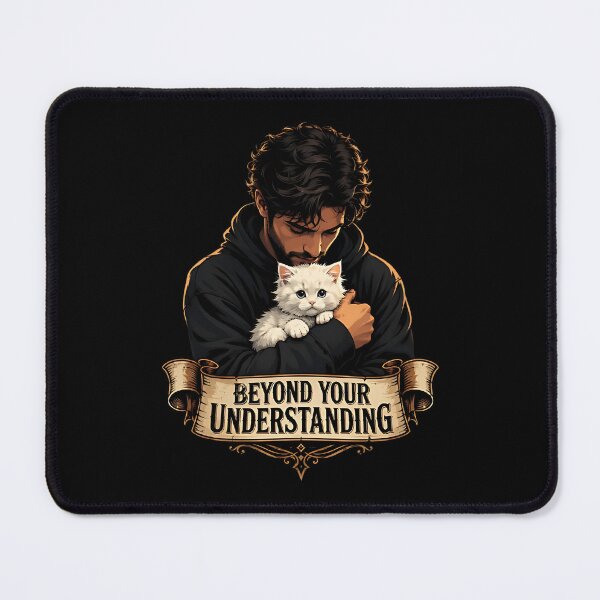 Item preview, Comforting Embrace Man Holding Fluffy Kitten Pet Love designed and sold by ShadowArtEG.