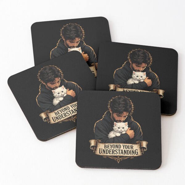 Item preview, Comforting Embrace Man Holding Fluffy Kitten Pet Love designed and sold by ShadowArtEG.