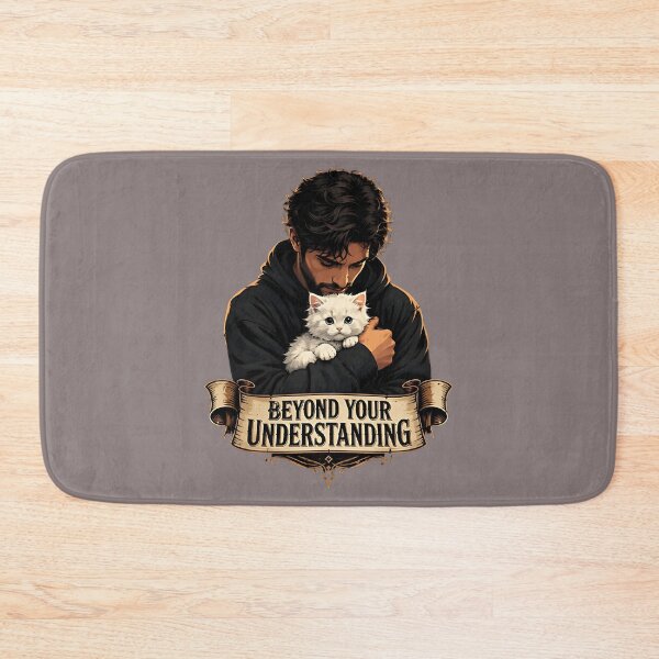 Item preview, Comforting Embrace Man Holding Fluffy Kitten Pet Love designed and sold by ShadowArtEG.