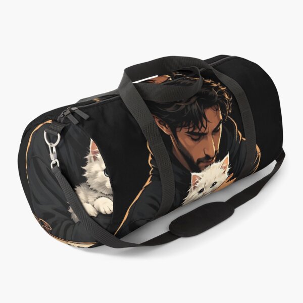 Item preview, Comforting Embrace Man Holding Fluffy Kitten Pet Love designed and sold by ShadowArtEG.