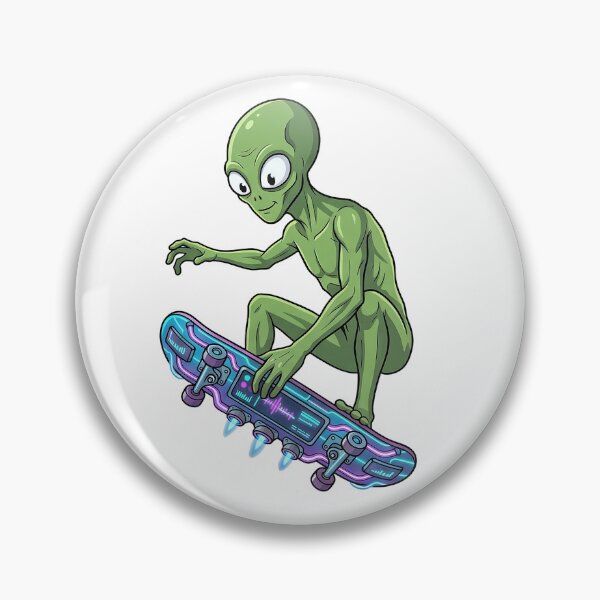 Item preview, Futuristic Alien IRL Skateboarding Sticker designed and sold by AliensIRL.