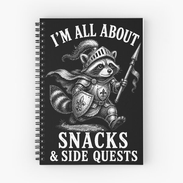 Item preview, Snacks & Side Quests Raccoon Knight Shirt – Funny Fantasy Meme for Gamers and D&D Fans designed and sold by Lichtisign.