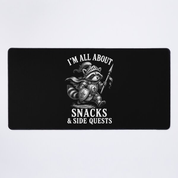 Item preview, Snacks & Side Quests Raccoon Knight Shirt – Funny Fantasy Meme for Gamers and D&D Fans designed and sold by Lichtisign.