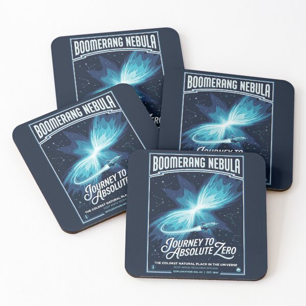 Item preview, Boomerang Nebula Coldest Place Retro NASA Poster designed and sold by RetroRewind Studio.